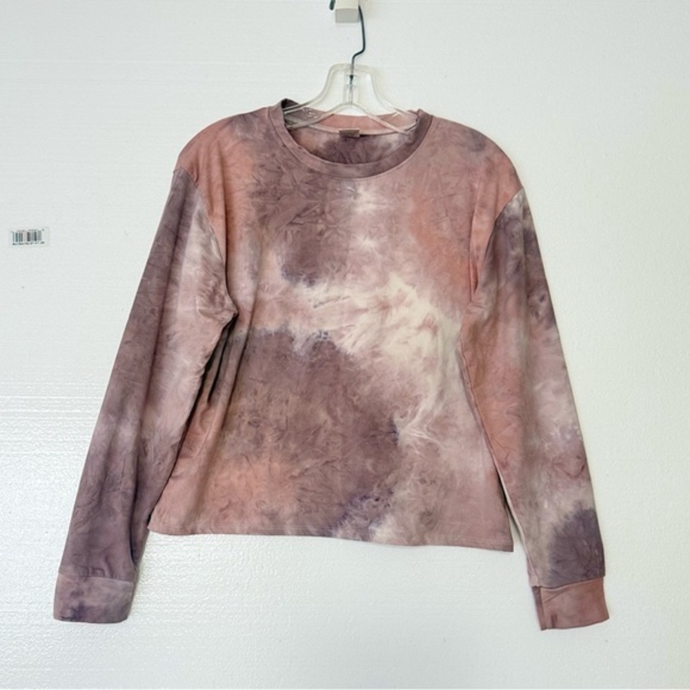Cozy Rozy Tie Dye Pink Pastel Cropped Sweatshirt – Size M